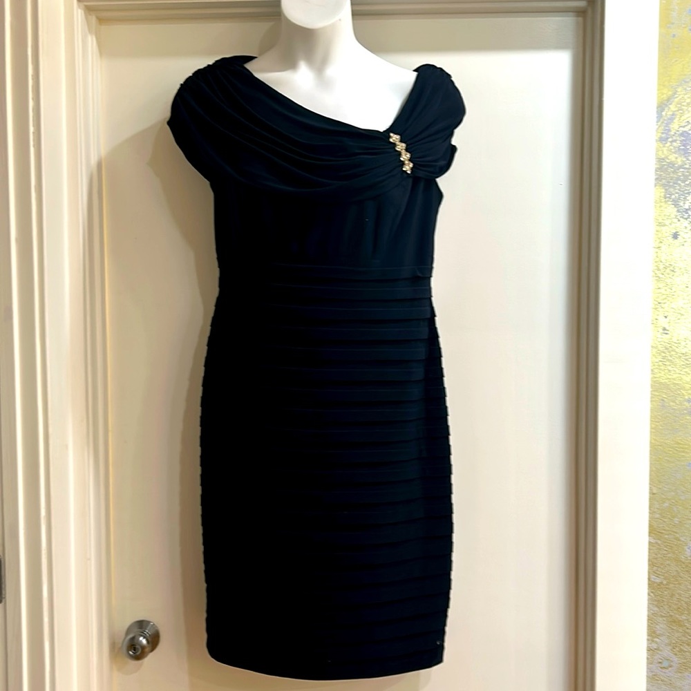 XSCAPE size 14w navy blue  cocktail dress.